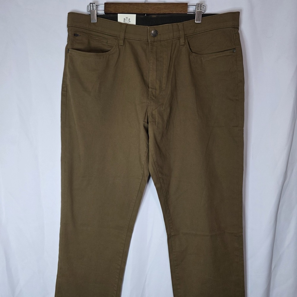 English Laundry Brown Stretch 36x30 Twill Pants Mens Casual Slim‎ Fit Utility